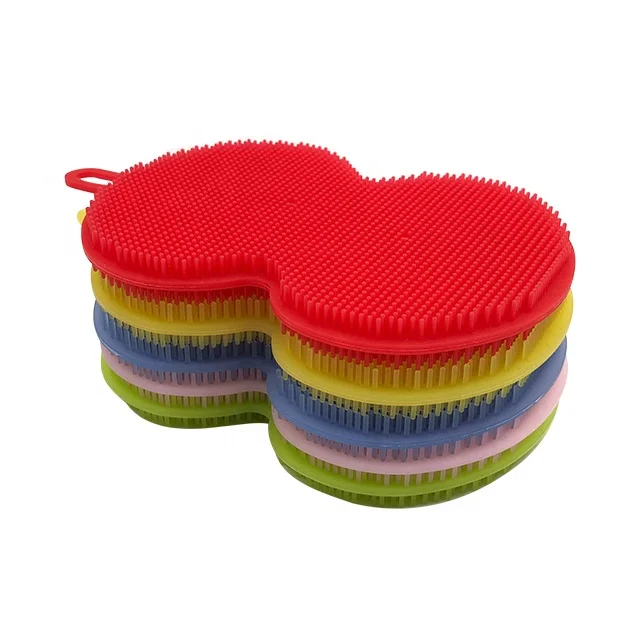 

Hot sales Silicone Dish Scrubbers Antibacterial Kitchen Sponges Non Scratch Multi-purpose Dishwashing Brushes Stink Free Sponges