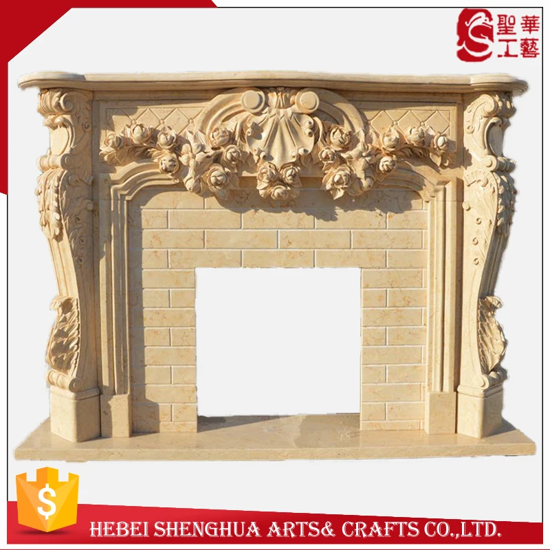 
Natural Marble Fireplace Mantel Indoor Stone Fireplaces 