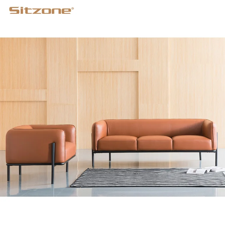 S102 Leather Cover Simple Design Office Small Sofa Set Buy Office
