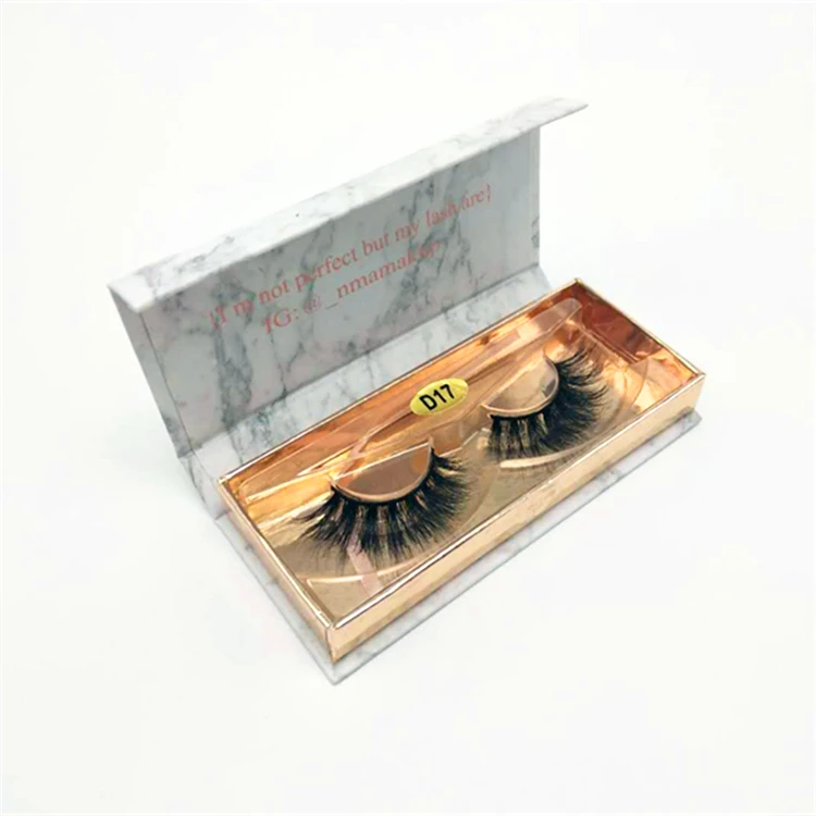 

3D mink eyelashes Magnetic lashes box custombox private label, Black
