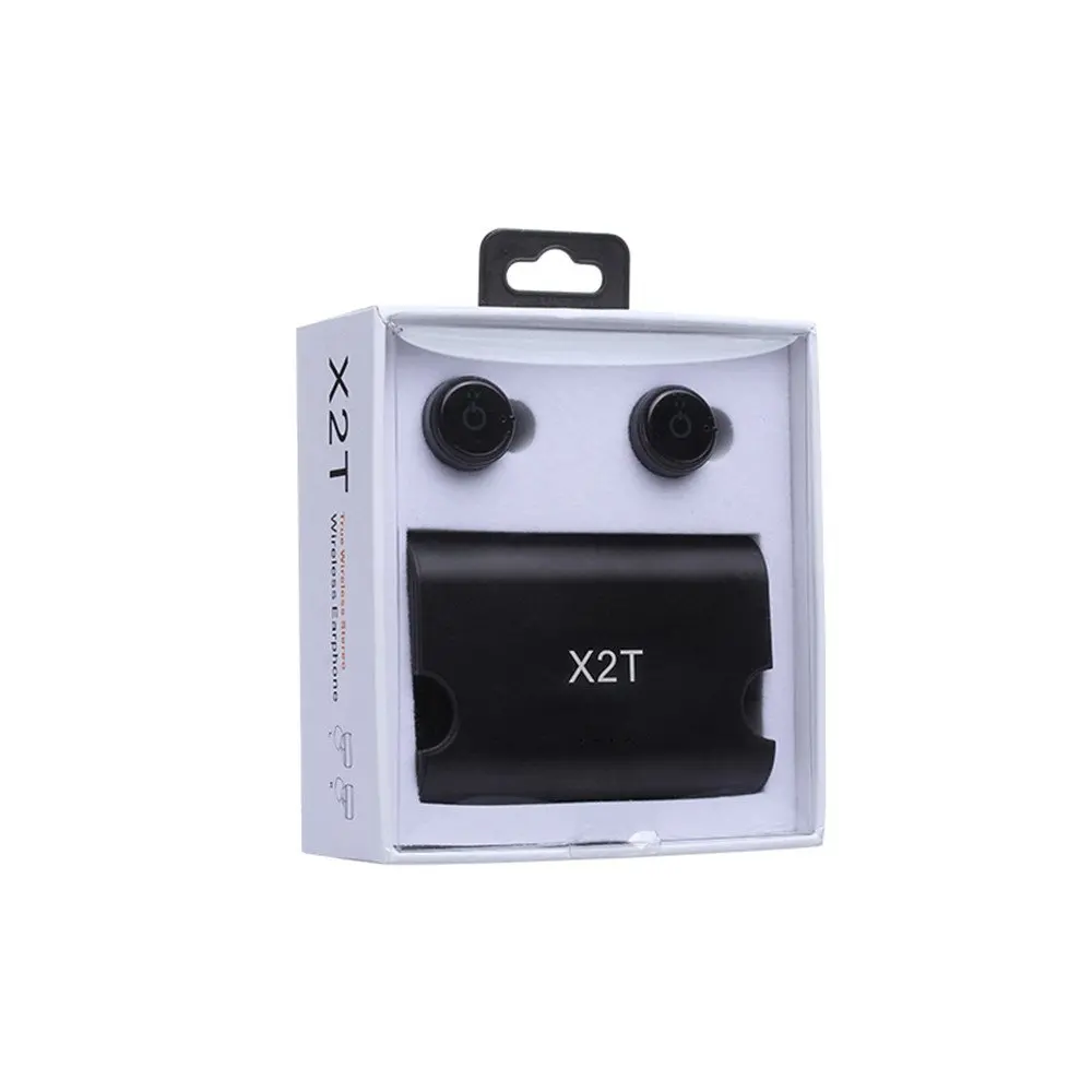 

In-Ear Portable True Wireless Earbuds waterproof TWS X2T Mini 4.2 Earphone 1500mAH Charger Box, Black/white/blue/pink/dark blue
