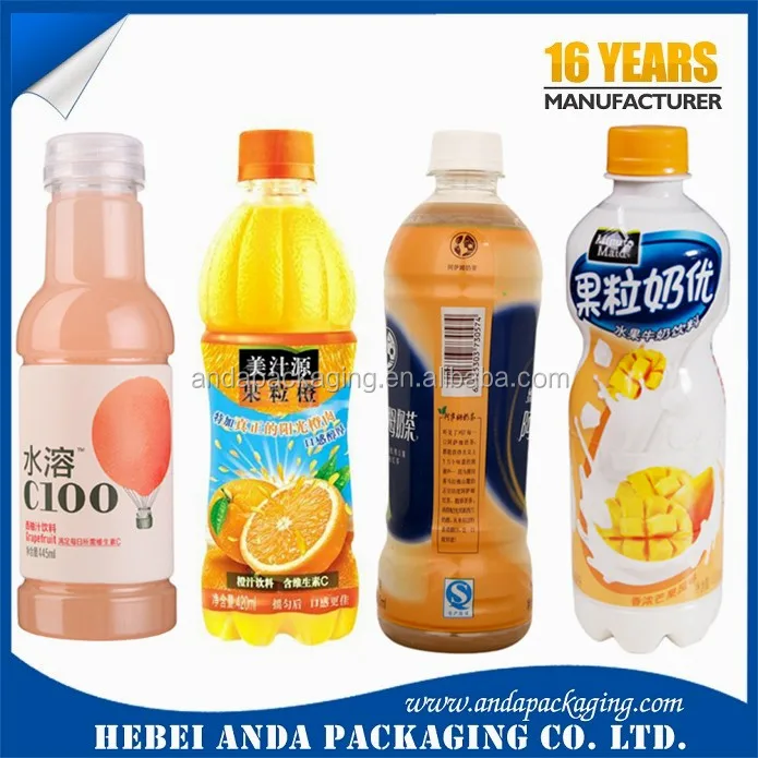 Printed Juice Bottle Pvc Shrink Film Sleeve Label Rolls/pvc Shrink Wrap