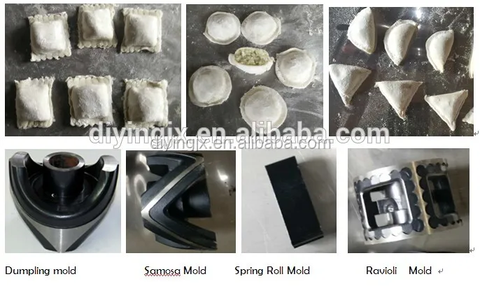  We Have The Dumpling Wrapper Machine For You To Choose:   Wonton Skin ,Wonton Dough Sheet,Tortilla Roller,Pita,Round Pizza DoughSheet Press, Round Chapatti bread Cake,Thin Pancake,Dough sheet making Molding Machine   Handmade Imitation Dumpling Forming Molding Maker Making Machine     The Small Machine : This machine can make the different size of the outside thickness and the center thickness for the dumpling wrapper. Handmade Imitation Dumpling Forming Molding Maker Making MachineHandmade Imitation Dumpling Forming Molding Maker Making Machine