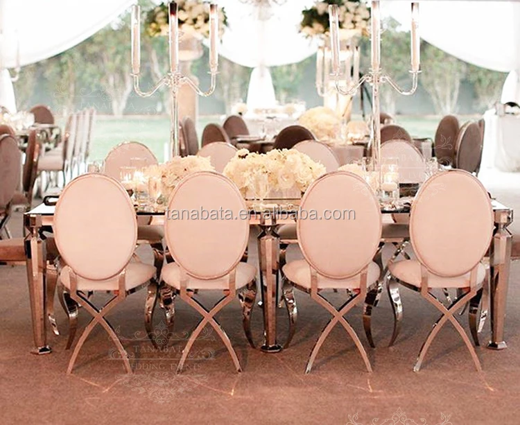 Leather Cushion Stainless Steel Gold Wedding Chairs And Tables Buy