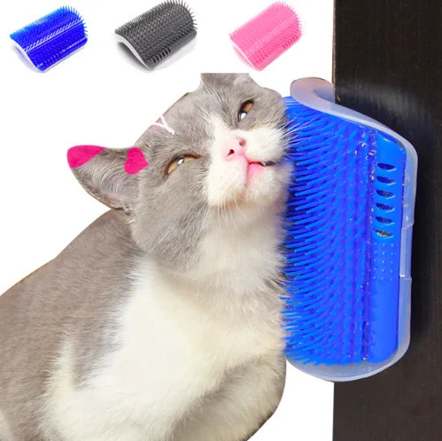 

Pet Cat Self Groomer For Cat Grooming Tool Hair Removal Comb Dogs Cat Brush Hair Shedding Trimming Massage Device With Catnip, Blue /pink/gray/yellow/green/orange/red