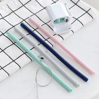 

A Wholesale Clear Machine Custom Bpa Free Kids Drinking Food Grade Reusable Foldable Silicone Straw Set