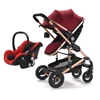 Portable Lightweight Baby Stroller Export To Poland With PU leather handrail
