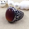 Factory cheap price vintage thai silver ring red agate silver ring for men