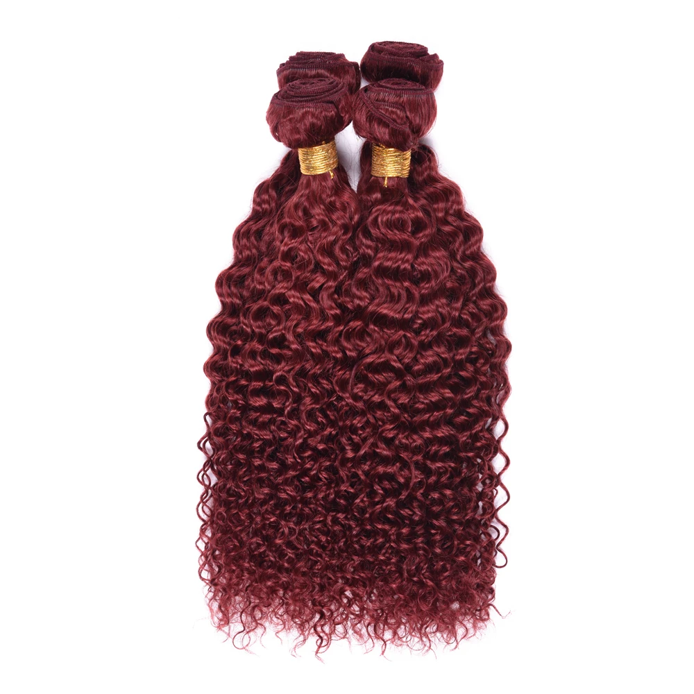 

Brazilian Hair Weaves Bundles 33# Color Brazilian Curly Red Wine Hair