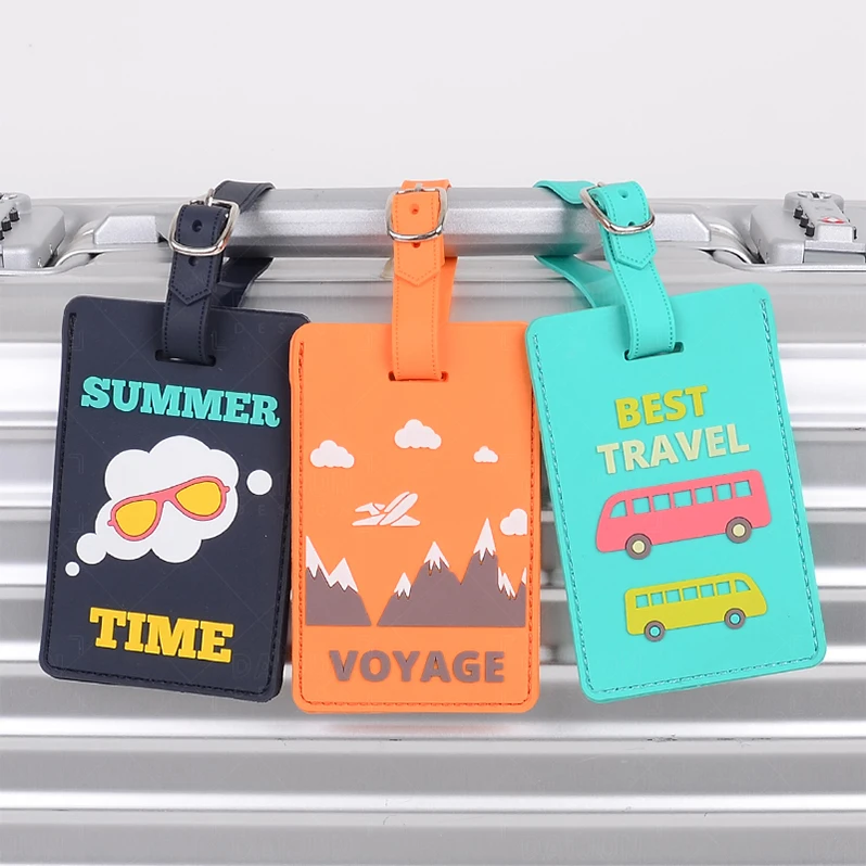 

Cheap Travel Bag Accessories rubber Luggage tag Soft PVC Customer Design, Various color