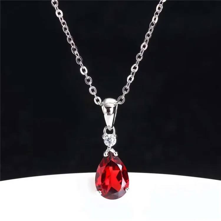 Details about   Necklace 925 Sterling Silver Choker Red Gemstone Underwater Naka Pendant 