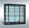 Wall Mounted Display Case, aluminum profiles, tempered glass, melamine faced board, halogen lights illumination