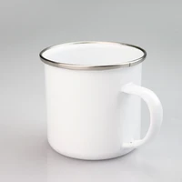 

sublimation blank white coating enamel mug metal camping mug custom logo enamel mug