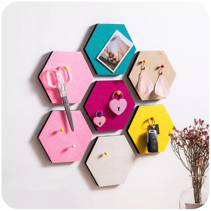 

Hexagon Colorful Felt Acoustic Panels Home Wall Decoration, Pantone color