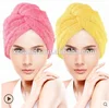2018 New Wholesale Quick Dry Women Coral Fleece Hair Towel Shower Cap