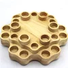 4 Tier Natural Wood Round Rotating Essential Oil Bottles Storage Display Rack