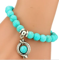 

Love vintage stone bracelet Bohemian turquoise bracelets & bangles pulseras mujer pendants bracelets for women men jewelry