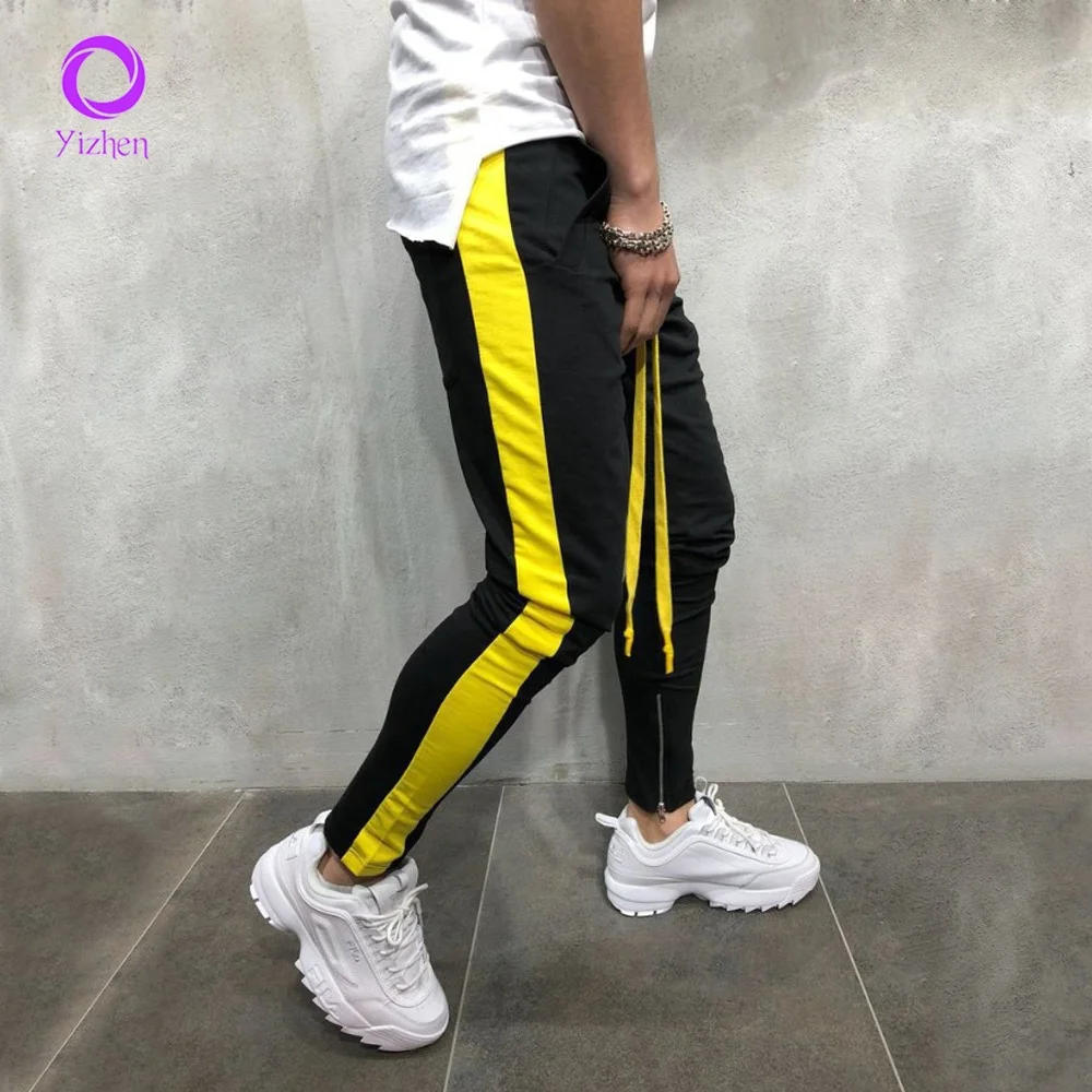 

buy sportswear in china striped jogger black yellow tracksuits