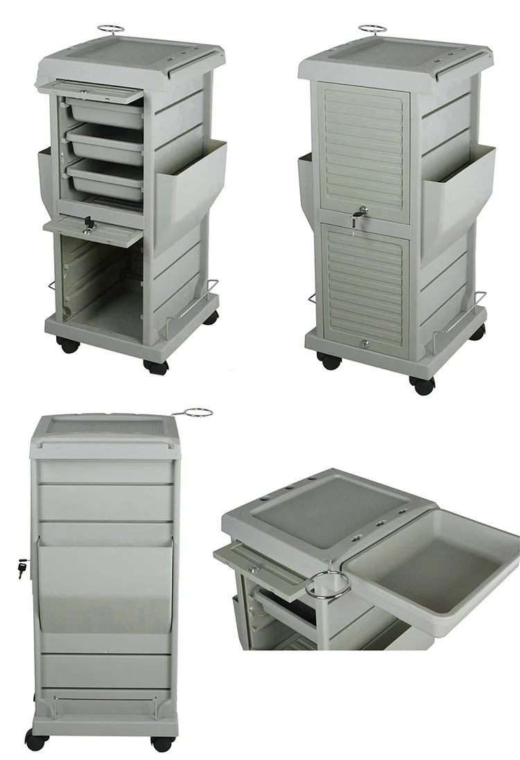 Kingwin White Lockable Hair Salon Trolley