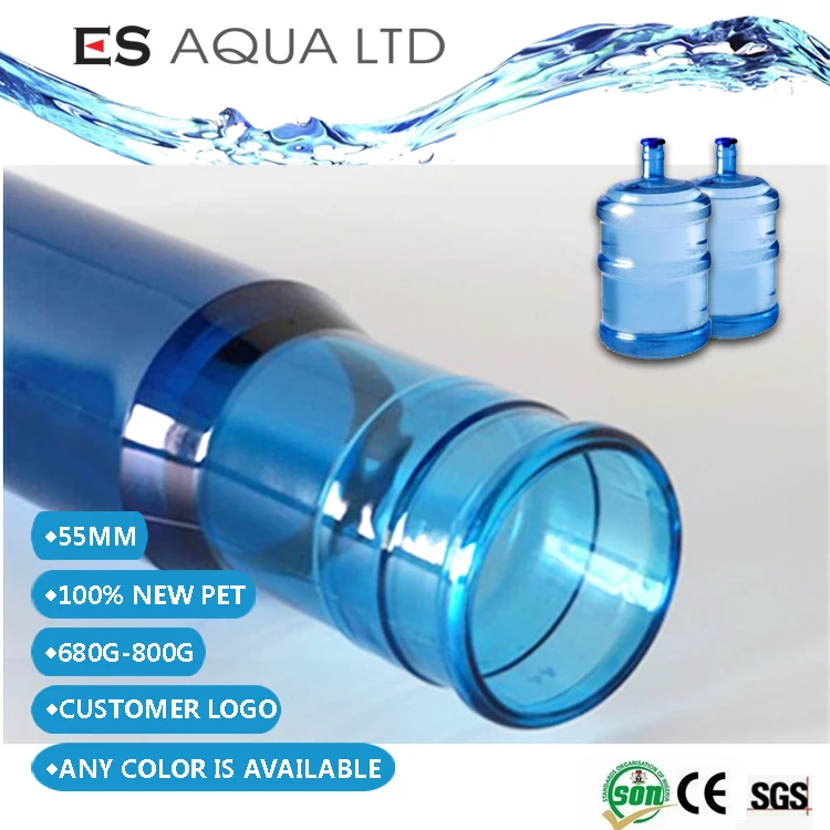 
55mm 18.9 19L 20 liter 5 gallon water pet plastic bottle or preform machine price manufacturers in china pet preform 