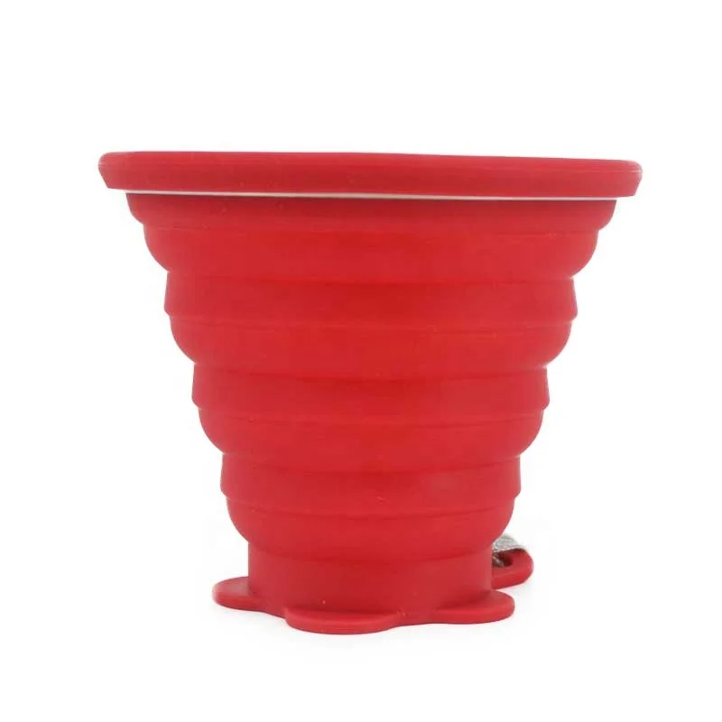 

travel camping food grade drinking silicone folding cup for outdoor easy clean light weight, Customized color