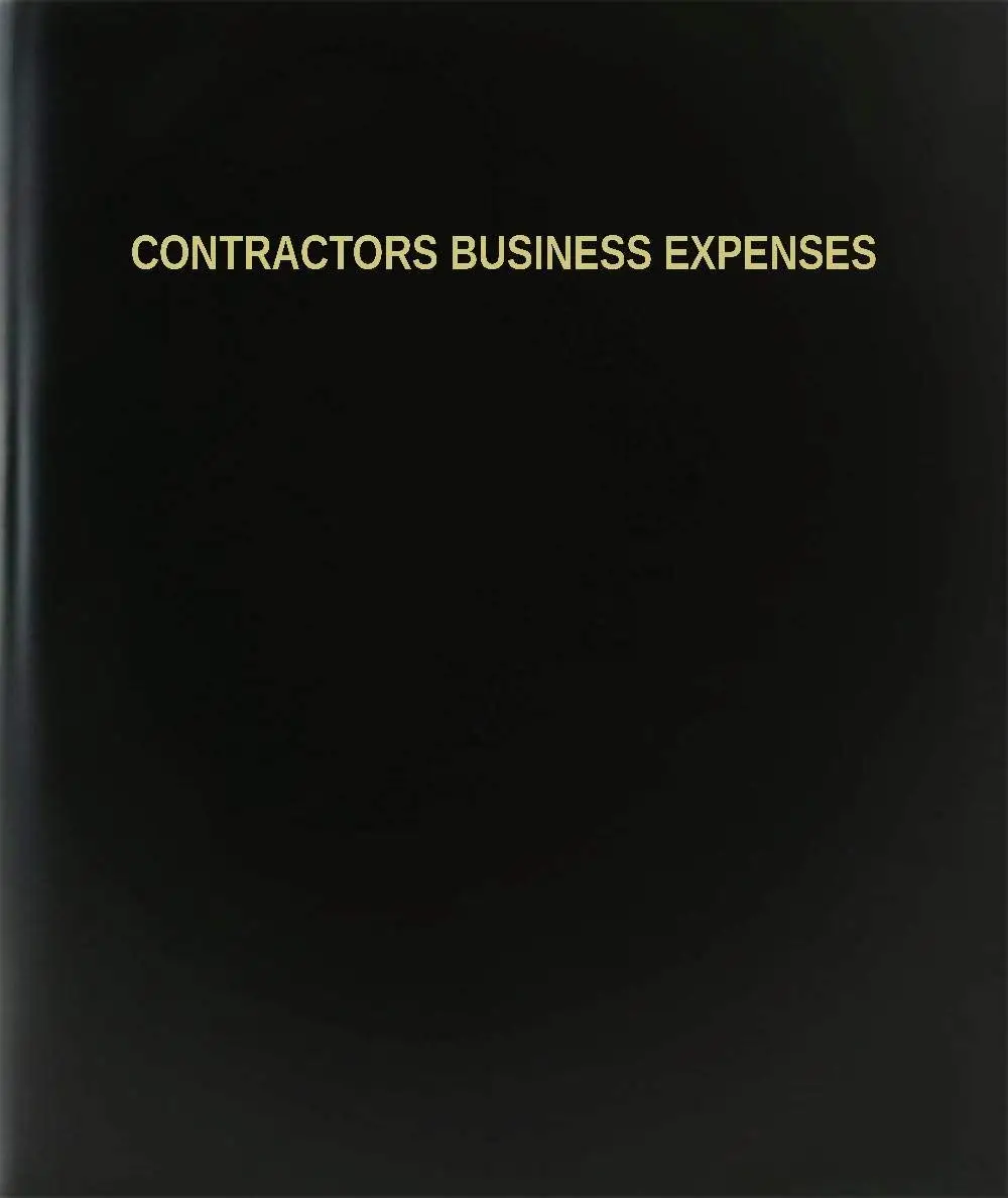BookFactory Contractors Business Expenses Log Book / Journal / Logbook - 120 Page, 8.5"x11", Black Hardbound (XLog-120-7CS-A-L-Black(Contractors Business Expenses Log Book))