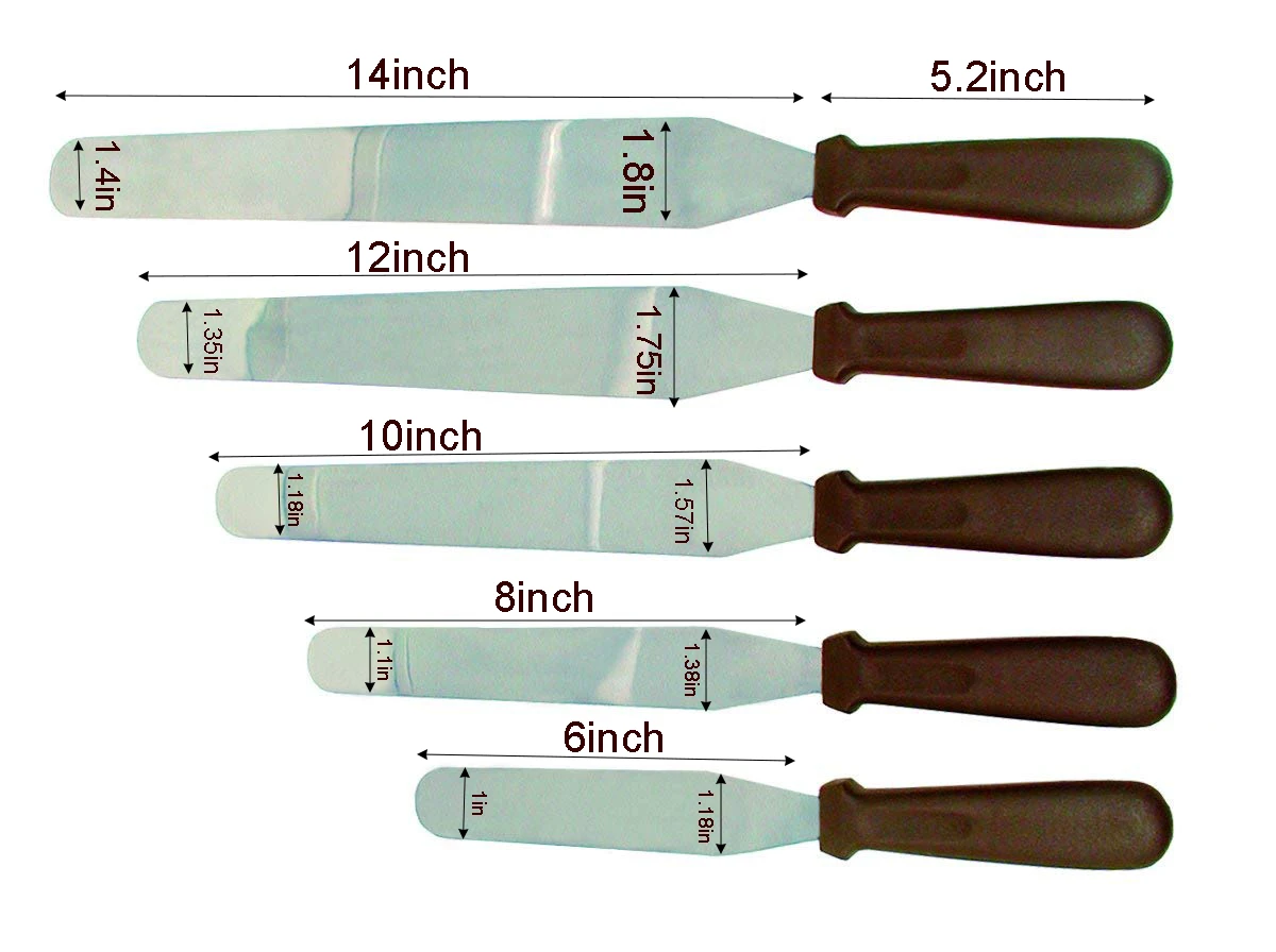Multiple Sizes 6"8"10"12"14 Inch Stainless Steel Straight Icing Spatula