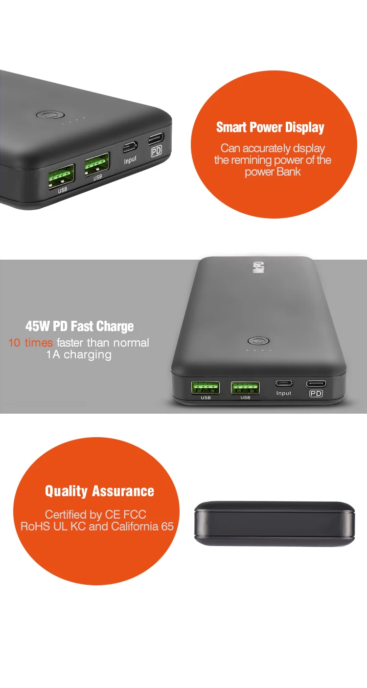 Mobile Phones Pd Powerbank QC3.0 Type-C Power Bank 20000mah For Laptop - ANKUX.COM