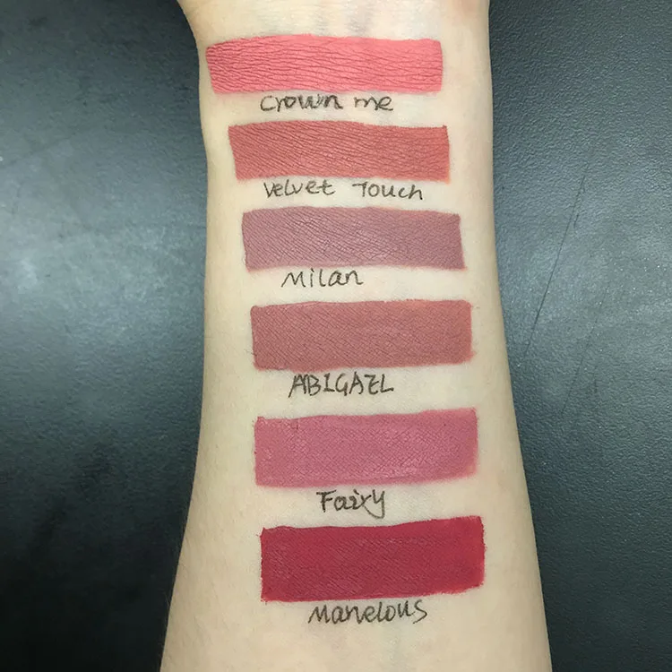 
50pcs hot inventory matte liquid colors private label velvet matte 