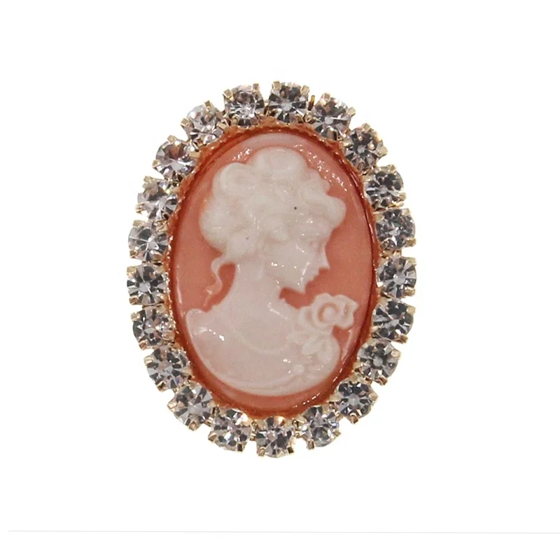 Wholesale Rhinestone Crystal Antique Cameos With Lady Portrait Rhinestone Brooch Pin Buy Lady