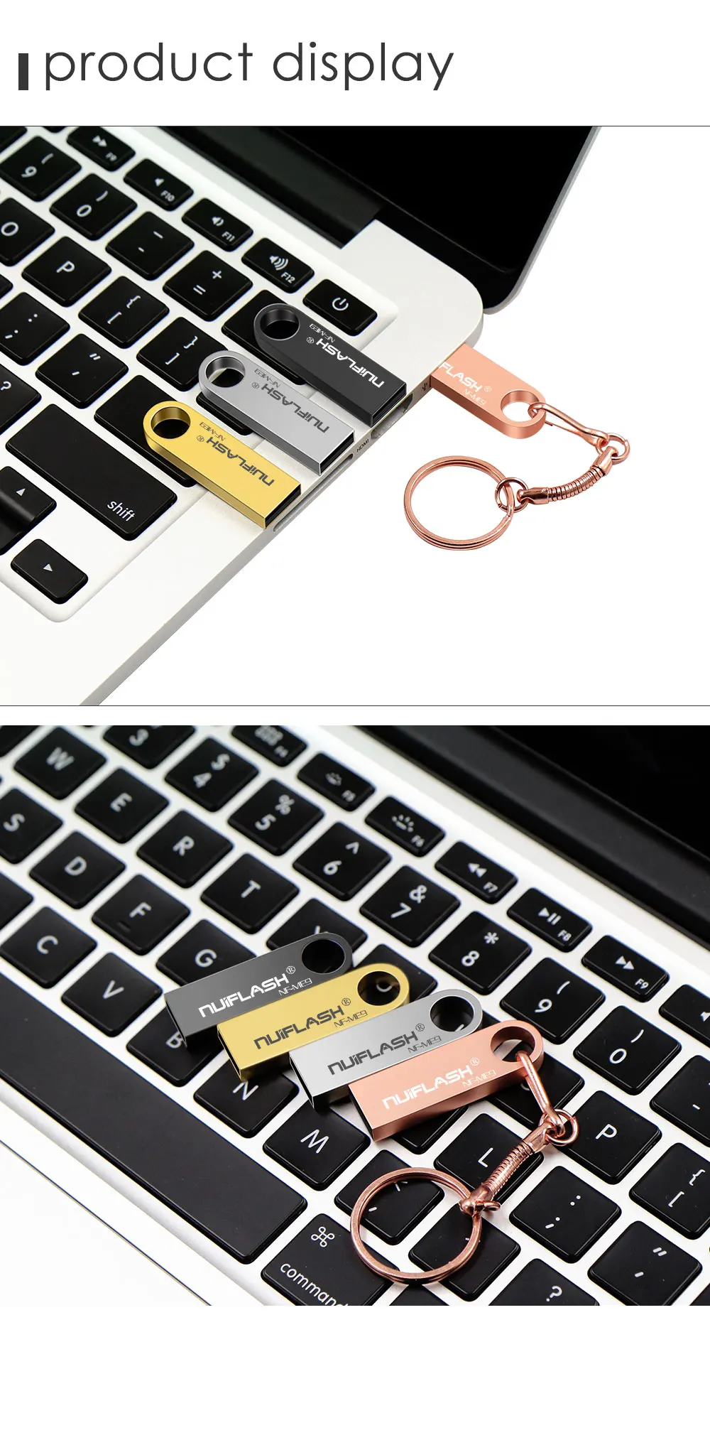 Colorful Custom Promotional Metal USB Key 16GB pendrive 32GB 64gb 4gb usb flash drives 128gb pen drive with key ring - ANKUX.COM