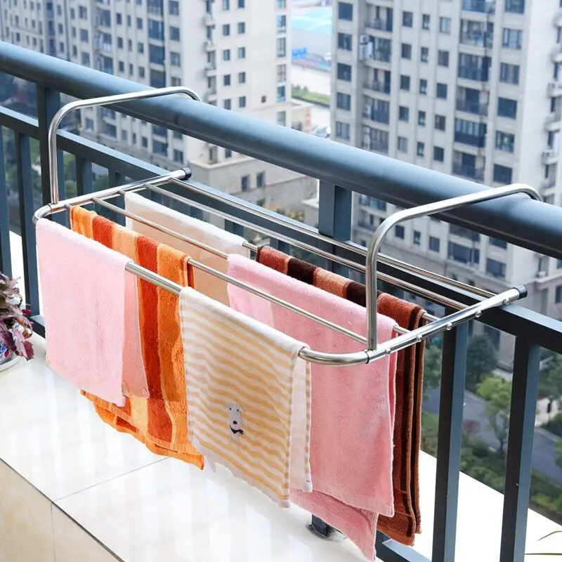 HEYME Multifunctional Window Sill Drying Rack Extendable Balcony Railing Folding Frame 