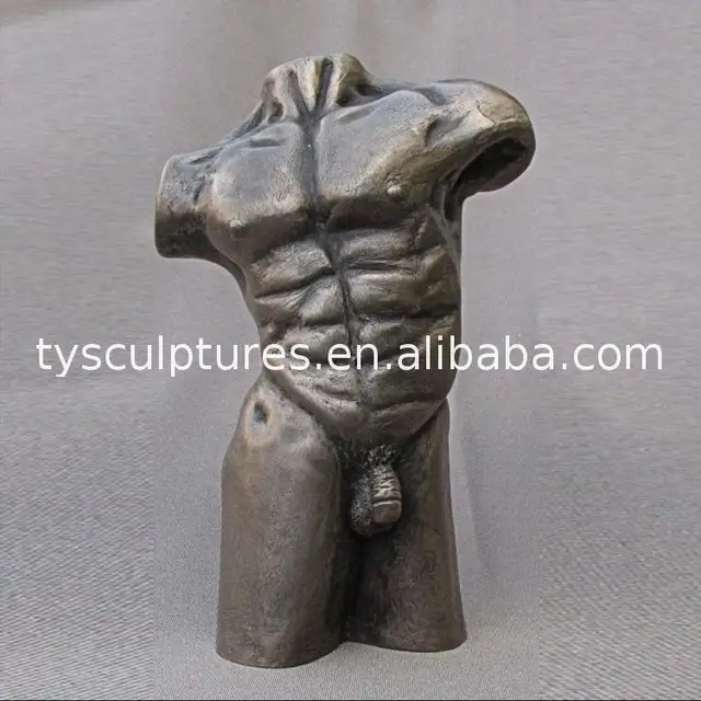 high quality male bronze statue nude torso sculpture
