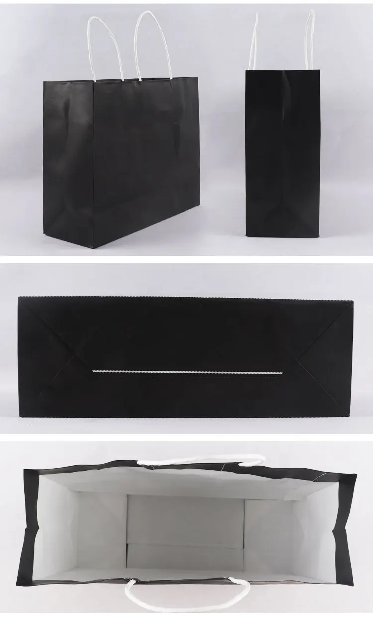 批发促销豪华黑色牛皮纸手提袋购物礼品 - buy 豪华黑色牛皮纸袋,豪华