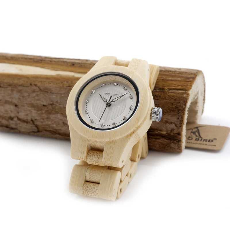 

BOBO BIRD crystal dial female watch as best giftd to friends bamboo watch personalize uhren in gift box, Picture