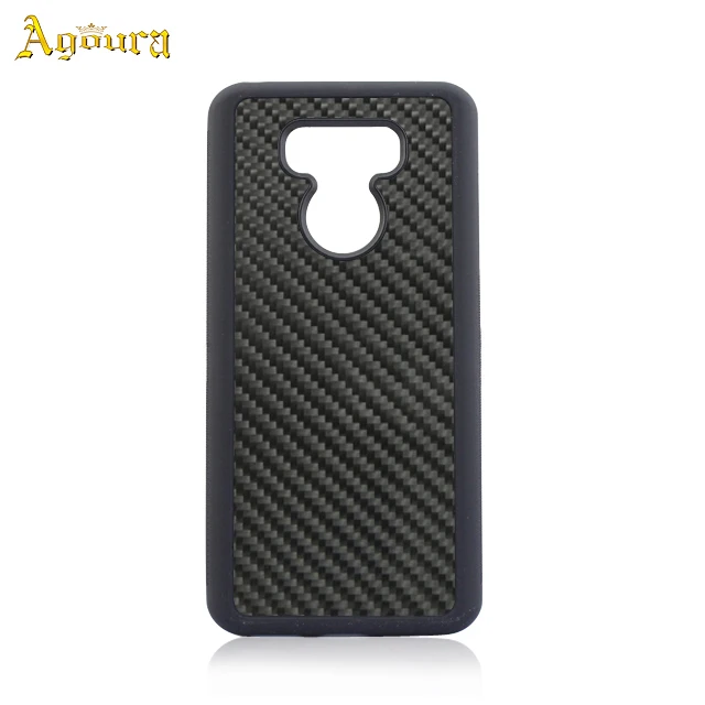 

New shockproof TPU PC cover real 3K twill carbon fiber phone case for LG G6, Black