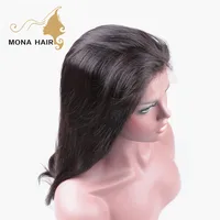 

Top 100% virgin hair straight virgin brazilian human hair full lace wig