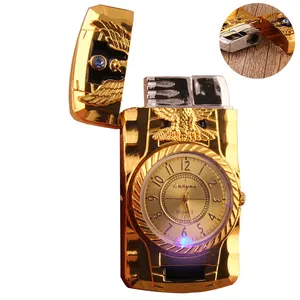 Image of Yanzhen A025 watch creative fashion modeling metal windproof watch with colorful lights straight red watch inflatable lighter