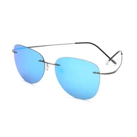 

2017 Fashion Men Driving Ultralight Titanium Polarized Sunglasses Brand Design Rimless Sun Glasses Oculos De Sol
