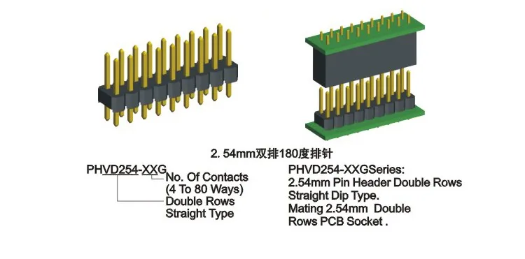 Molex 2.54mm Pin Header Plug/dip Type,Male Molex Pin Header To Female ...