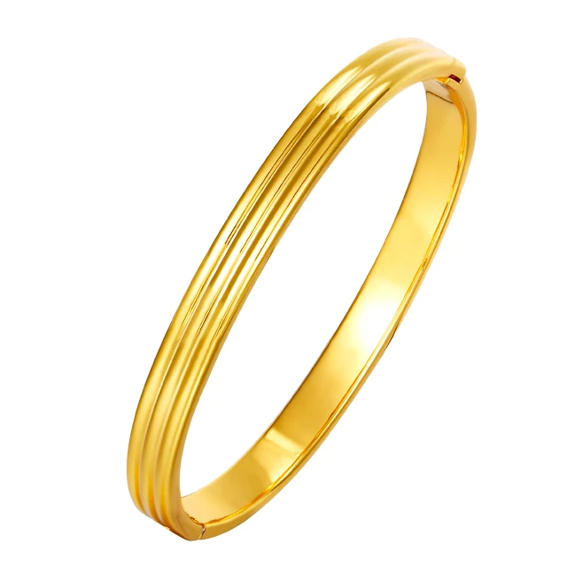 xuping 2019 special offer fashion 6mm Indian gold bangle,  elegant simple design saudi arabia jewelry bangles