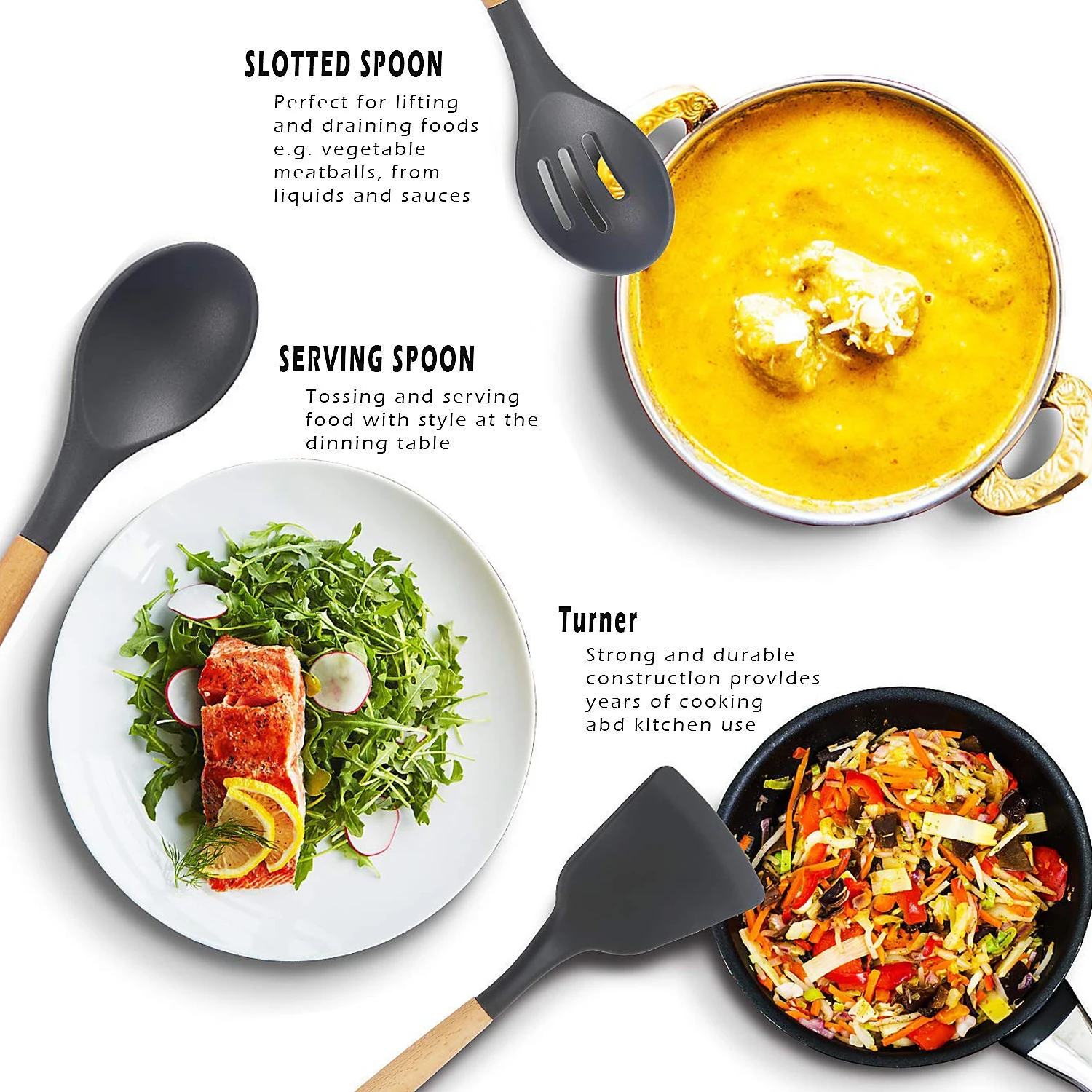 Hot Seller Heat Resistant And Non Stick Kitchen Accessories Set Utensil