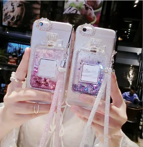 Jary New arrival perfume style liquid quicksand back cover glitter phone case for iphone for samsung A10 A30 A50 A70 A90