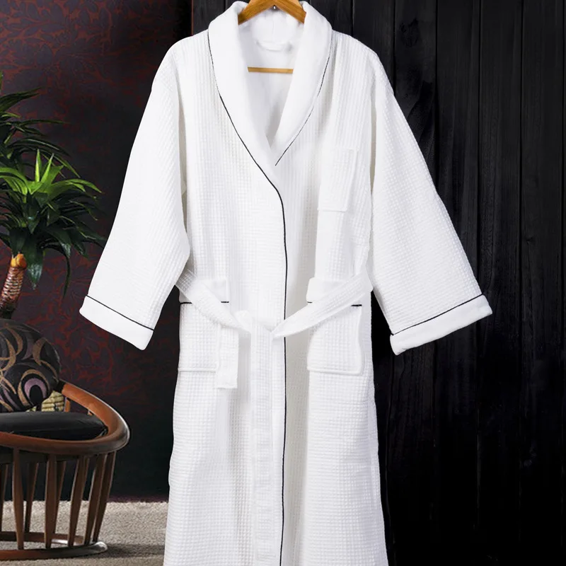 

5 star hotel turkish cotton shawl collar adults waffle bathrobe