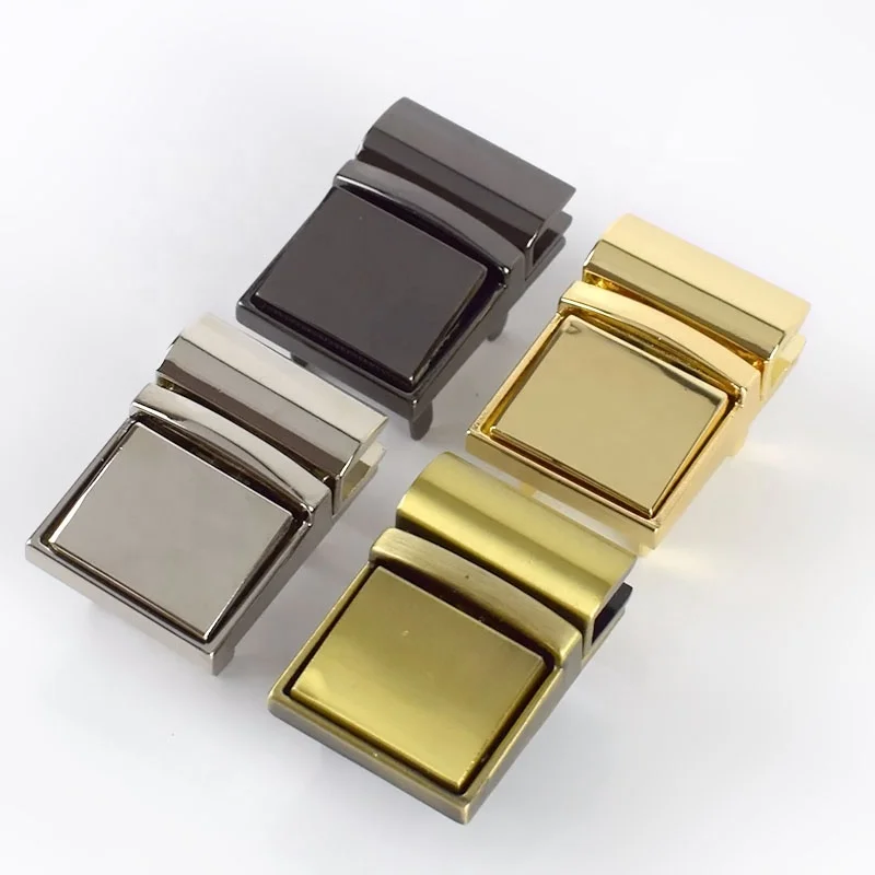

Meetee E6-5 Handbags Hardware Accessories Alloy Turn Twist Lock Buckle Switch Latch Padlock for Bag Lock, Light gold/sliver/gun black/brass