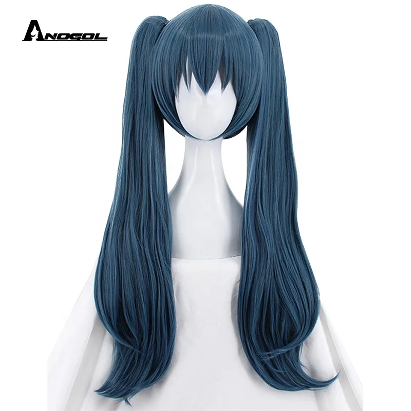 

Anogol Ponytail Hair for Yonebayashi Saiko Cosplay Wig Tokyo Ghoul Wigs, Blue green