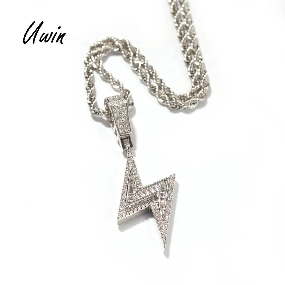 

2019 New Arrivals Lightning Design CZ Pendant Crystal Custom Gold Plated Pendants