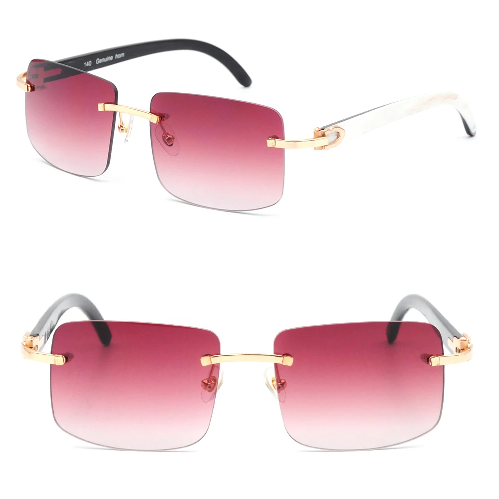 

Handmade buffalo horn sunglasses, brand design horn sunglasses LS4005, White and black