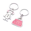 Good quality brass tin iron die stamp orbicular robotic friend antique silver Japanese doll Montreal Personality Cute Key chain