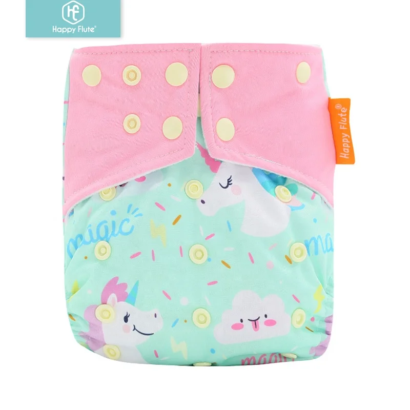 

HappyFlute New products suede cloth inner reusable printed cloth diaper, Colorful